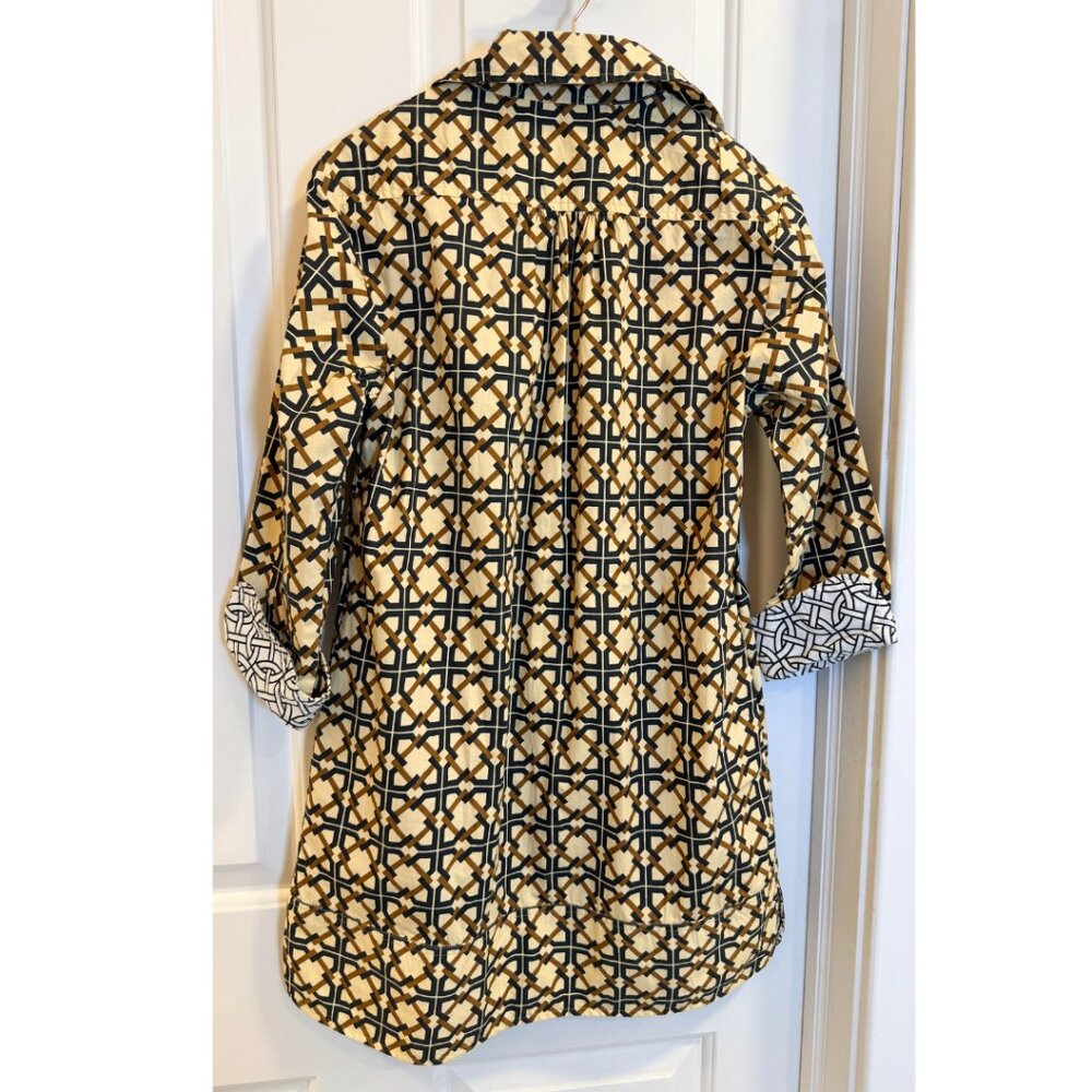 Tizzie Geometric Button-Front Shirt Dress Size S - Picture 3 of 10